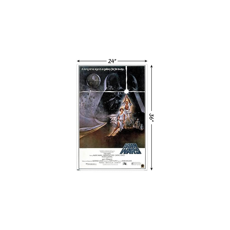 24X36 Star Wars: A New Hope - Original One Sheet Wall Poster, 24" x 36", Unframed Version